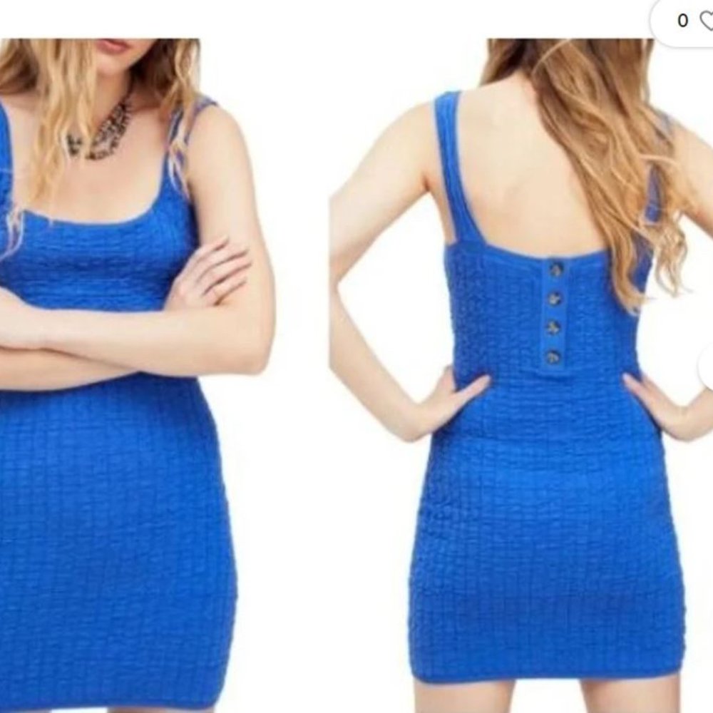 Free People Short N Sweet Sweater Minidress In Mazarine  Sz L